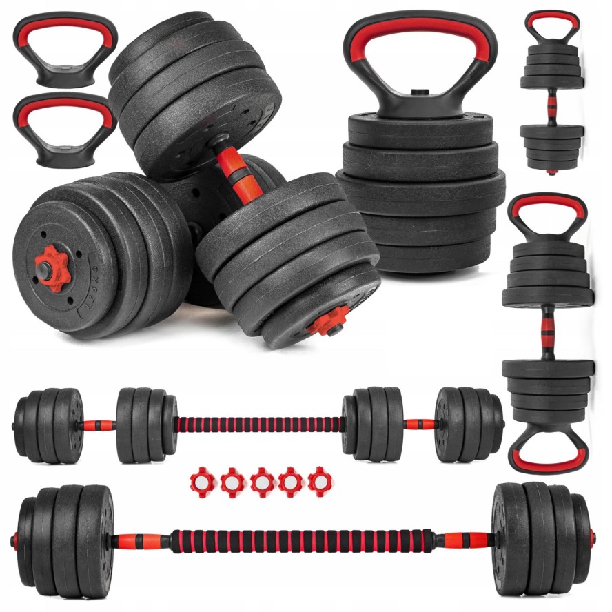 Hantle regulowane 6w1 sztanga kettlebell pompki Sapphire SG-1120K 2x20kg