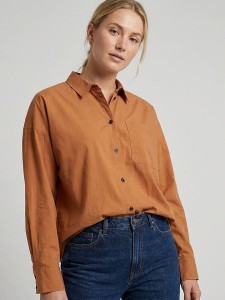 MOSS COPENHAGEN Koszula "Ghina" w kolorze karmelowym rozmiar: M/L