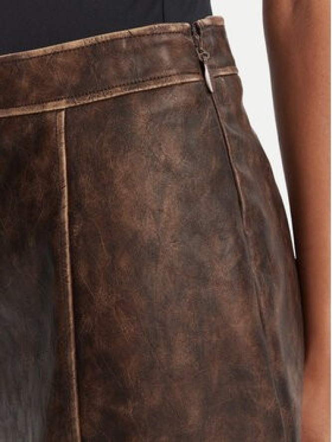 Guess Spódnica z imitacji skóry W5YD46 WHDI0 Brązowy Regular Fit