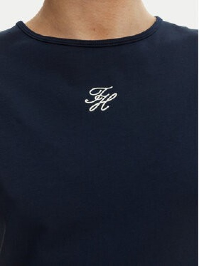 Tommy Hilfiger T-Shirt WW0WW48710 Granatowy Slim Fit
