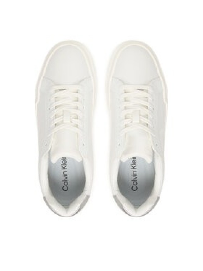 Calvin Klein Sneakersy Chunky Cupsole Lace Up Lth Met YW0YW01948 Biały