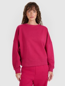 4F Bluza dresowa nierozpinana bez kaptura damska - różowa XL