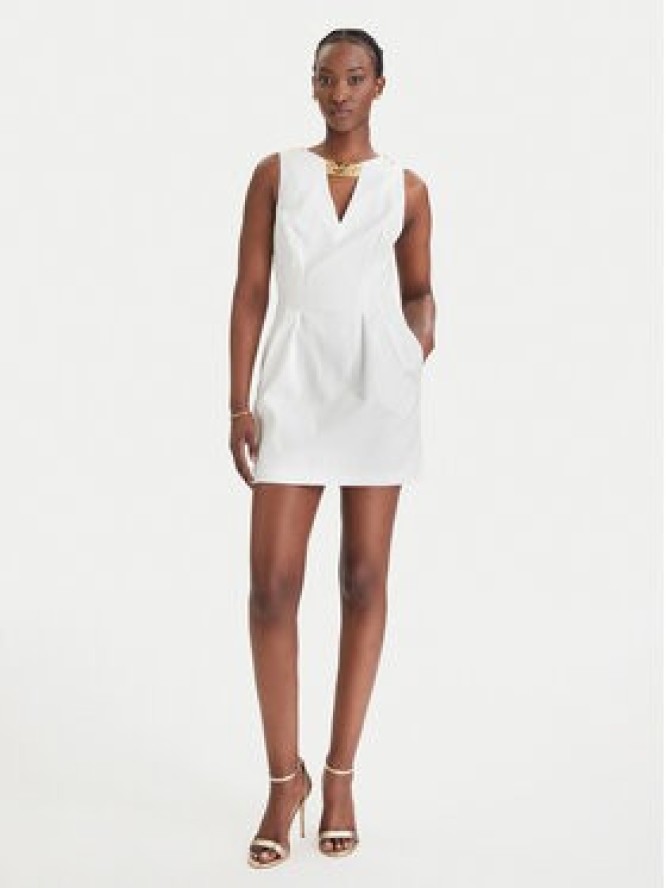 Elisabetta Franchi Sukienka koktajlowa AB-856-61E2-V490 Biały Regular Fit