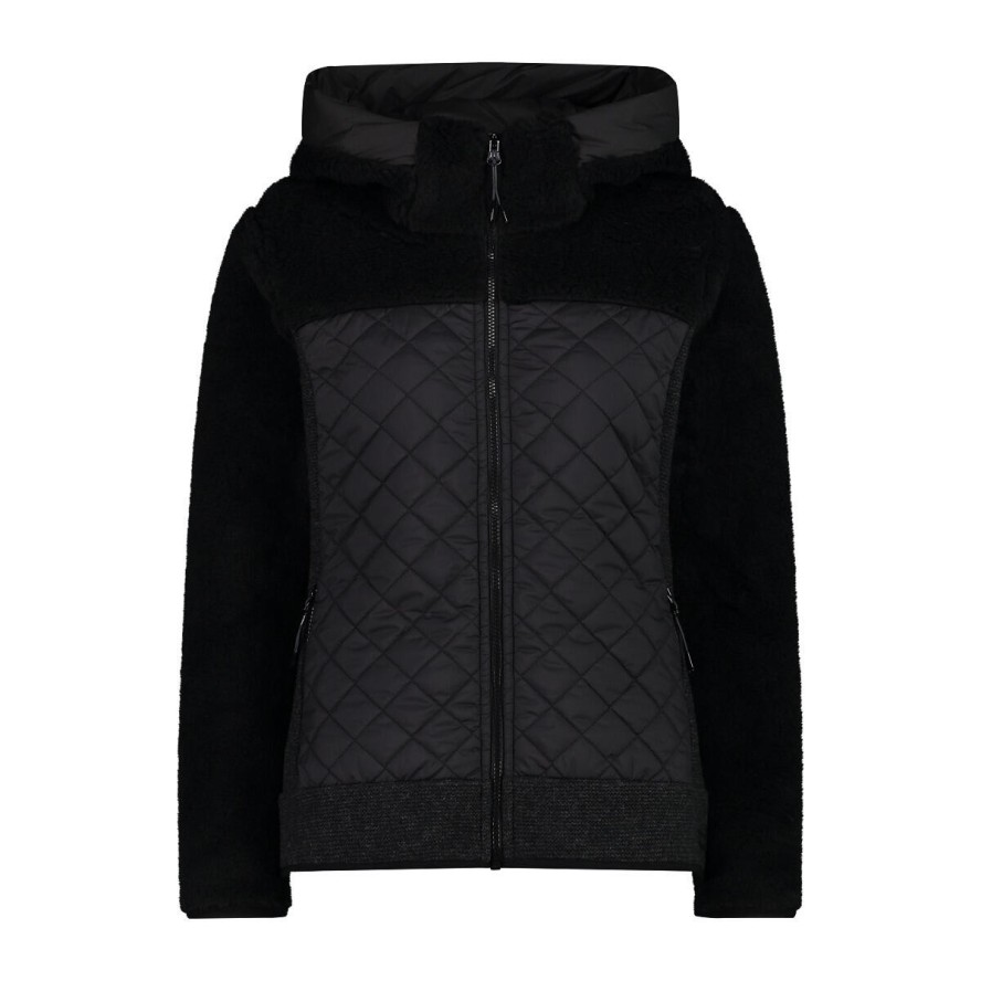Kurtka z kapturem wooltech damska CMP Teddy Fur effect