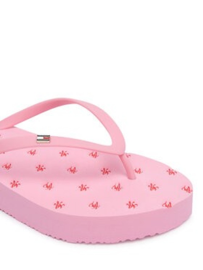 Tommy Hilfiger Japonki Repeat Logo Platform FW0FW09199 Różowy