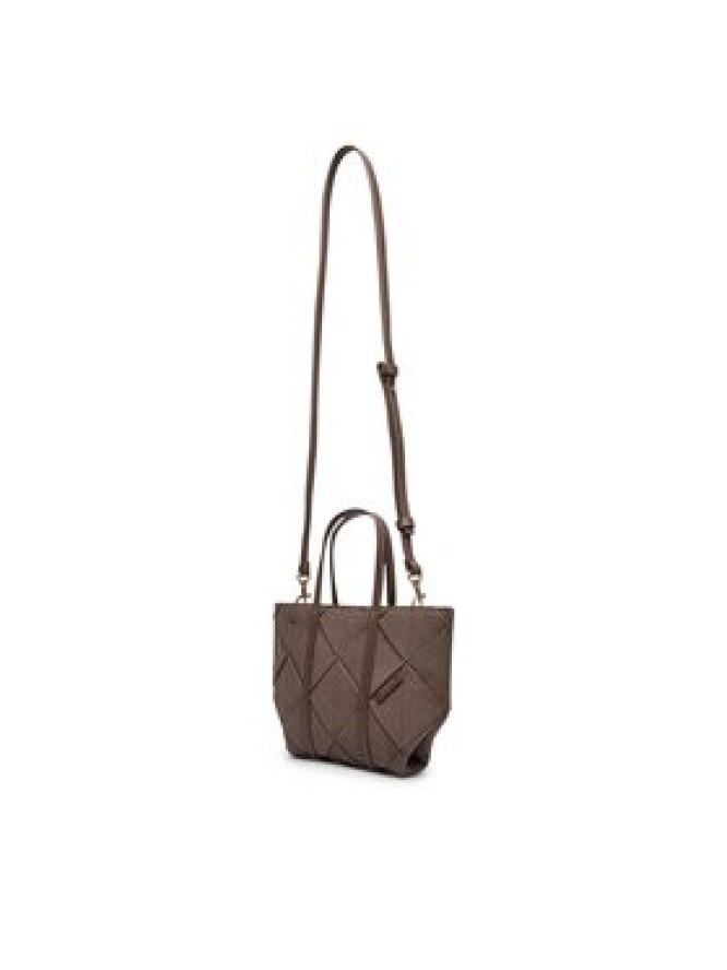 Calvin Klein Torebka Woven Sueded Mini Tote Crossbody LV04F3696G Brązowy