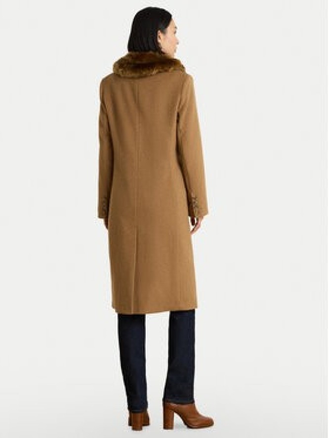 LAUREN RALPH LAUREN Płaszcz wełniany 297P23450001 Brązowy jasny Oversize