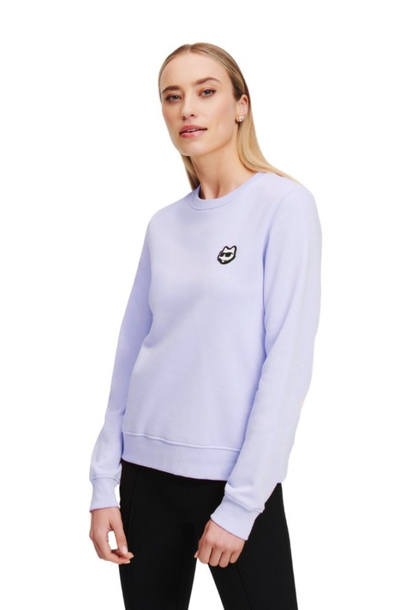 KARL LAGERFELD Lawendowa damska bluza Ikonik 2.0, Rozmiar L