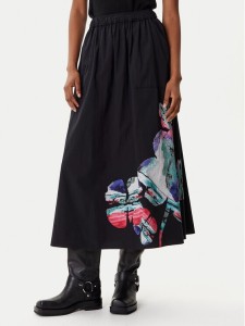 Desigual Spódnica trapezowa Ella Lacroix 25WWFW05 Czarny Regular Fit