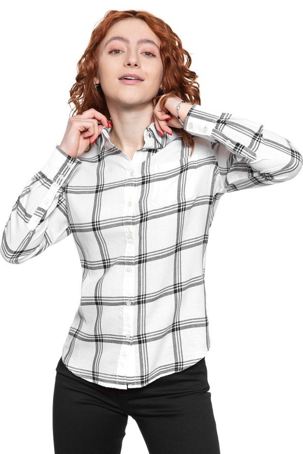 KOSZULA DAMSKA KOSZULA WRANGLER REGULAR 1PKT SHIRT OFF WHITE W5Q5OR737 112130294