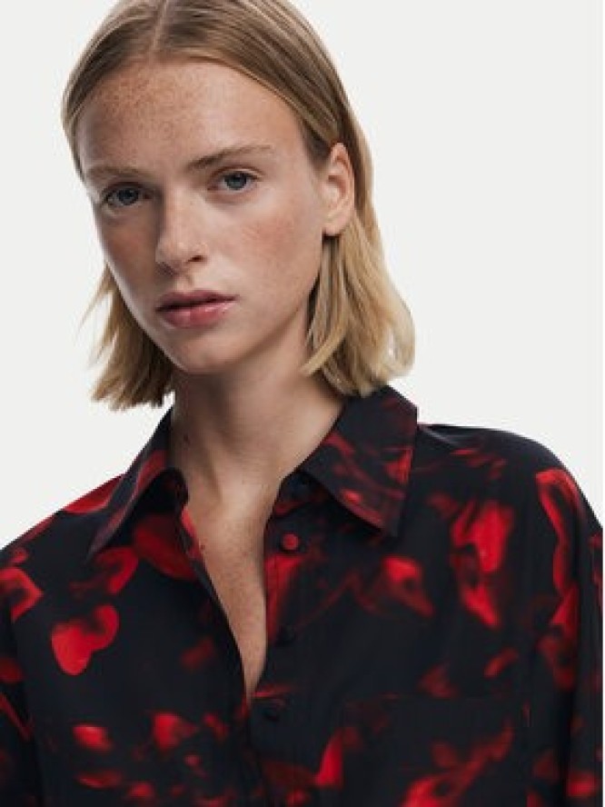 Desigual Sukienka koszulowa Plisado 25WWVW16 Czerwony Regular Fit