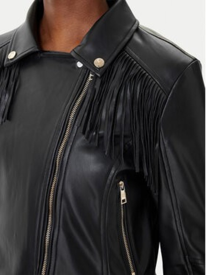 Rinascimento Kurtka z imitacji skóry CFC0124662003 Czarny Regular Fit