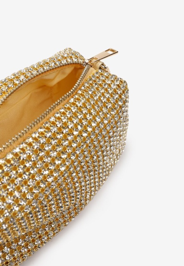 Złota Mała Torebka z Rączką w Cyrkonie Pyralis