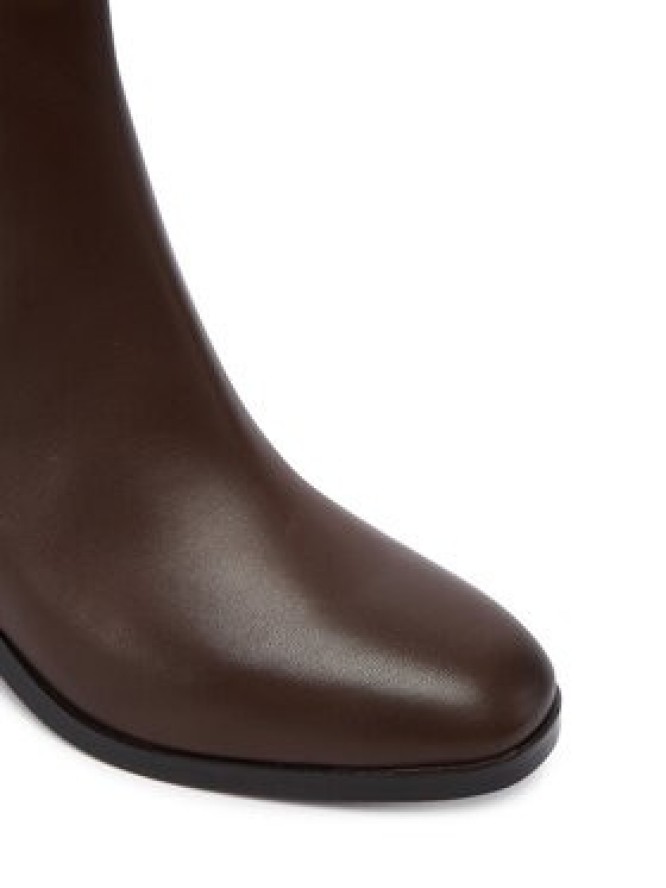 Tommy Hilfiger Botki Th Buckle Riding Mid Heel Bootie FW0FW08859 Brązowy