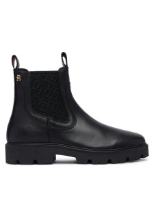 Tommy Hilfiger Sztyblety Th Monogram Leather Chelsea Boot FW0FW09562 Czarny