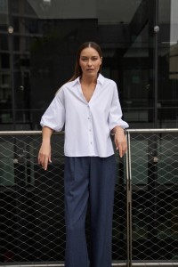 Koszula z krótkimi rękawami biała