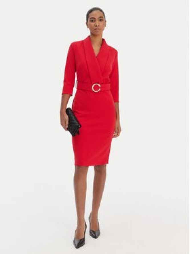 Rinascimento Sukienka koktajlowa CFC0126777003 Czerwony Slim Fit