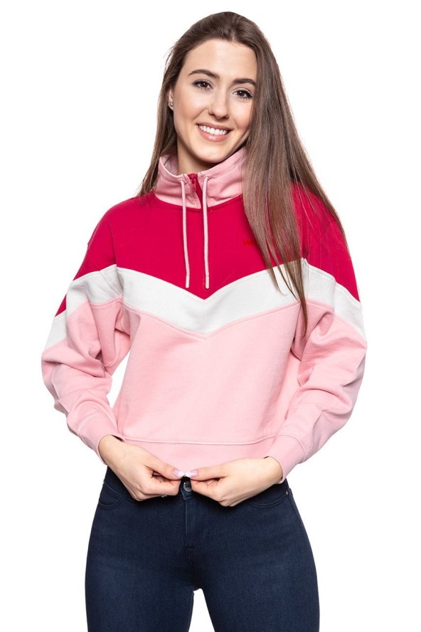 BLUZA WRANGLER CUT N SEW SWEAT BRIDAL ROSE W6N7HYP01 112130799