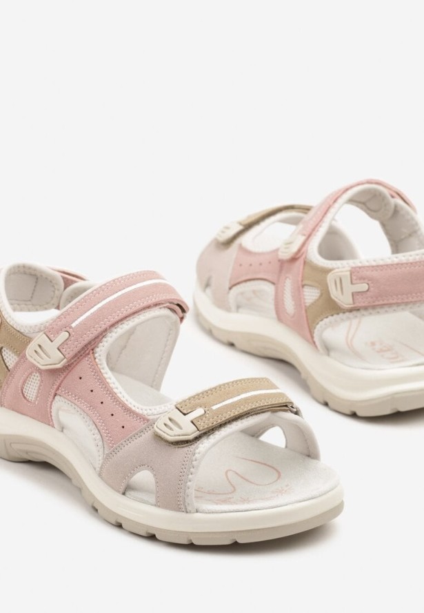 Różowe Sandały Vices Ozdobione Perforacją Reivirae