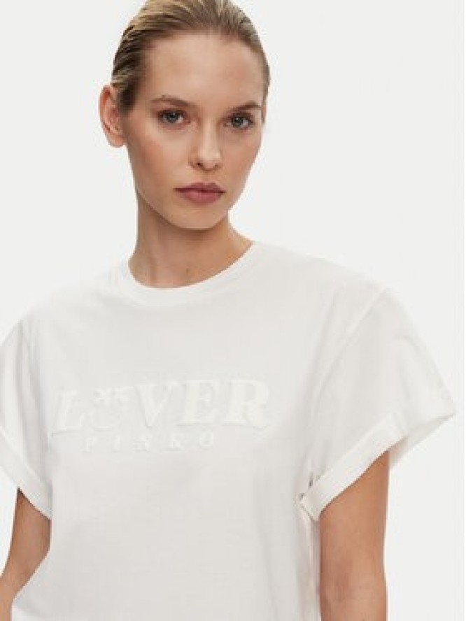 PINKO T-Shirt Torcetti 104605 A2D1 Biały Regular Fit