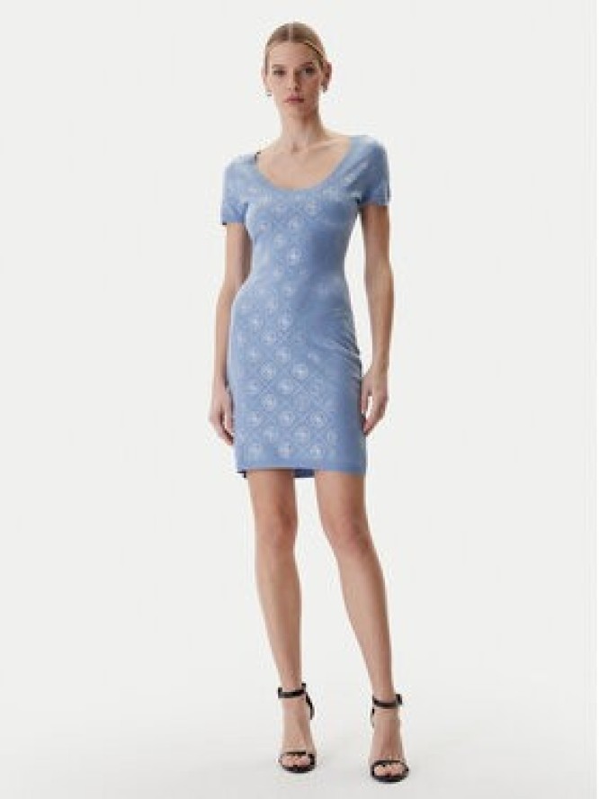Guess Sukienka dzianinowa W6RK92 Z3JD2 Błękitny Regular Fit