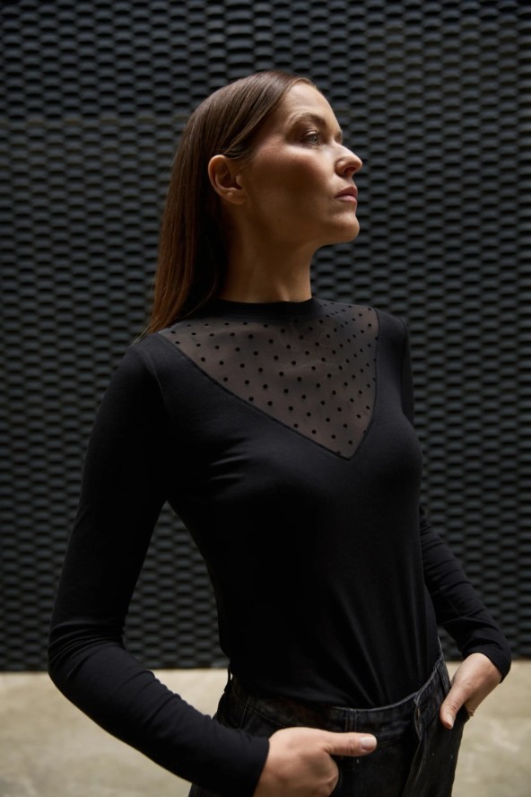 Dopasowana bluzka czarna