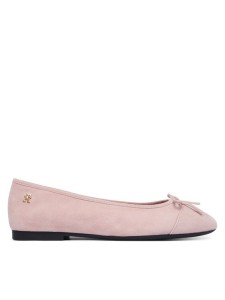 Tommy Hilfiger Baleriny Th Monogram Suede Ballerinas FW0FW09357 Różowy