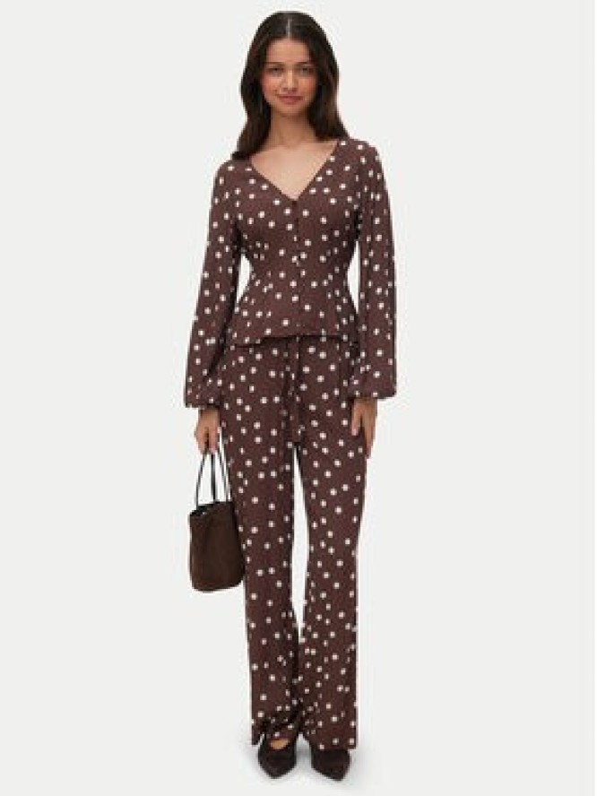 Vero Moda Spodnie materiałowe Elisa 10347961 Brązowy Loose Fit