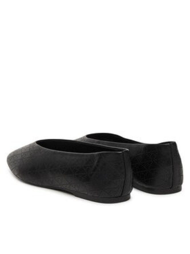 Calvin Klein Baleriny Square Ballerina Aop Lth HW0HW02936 Czarny
