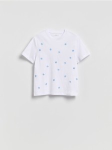 T-shirt z haftowanym wzorem - jasnoniebieski