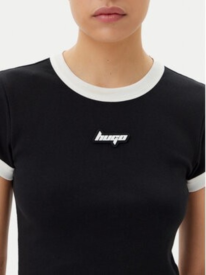 HUGO T-Shirt Dalia 50537476 Czarny Slim Fit