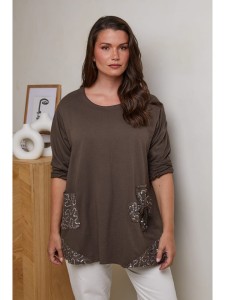 Curvy Lady Tunika w kolorze brązowym rozmiar: 48/50