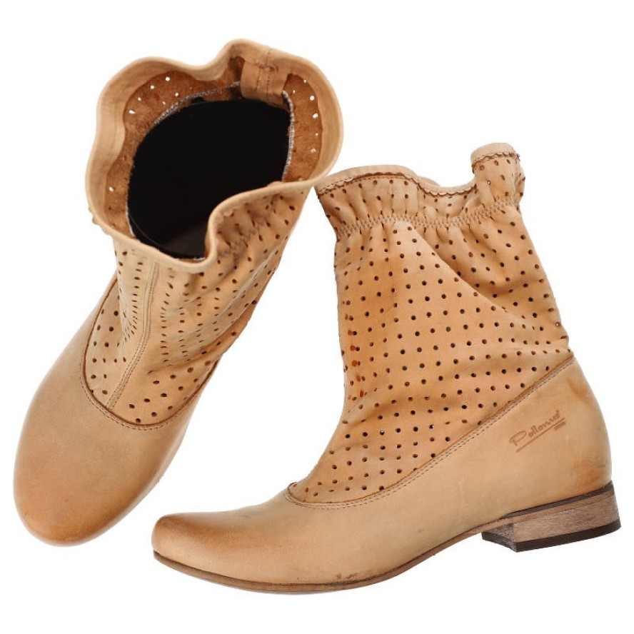 Brązowe Botki Pollonus Wygodne Buty Damskie