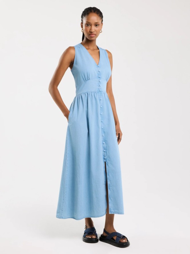 Sukienka damska midi jeansowa niebieska Willow 160