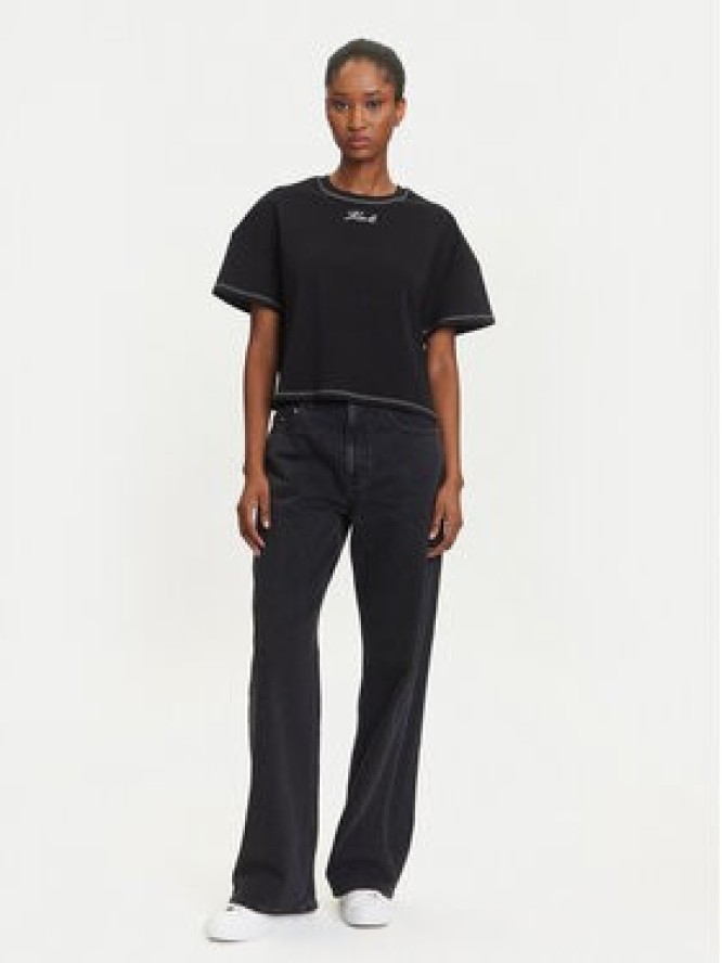 KARL LAGERFELD T-Shirt A3W17019 Czarny Boxy Fit