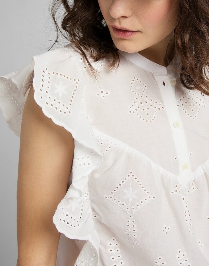 LEE FEMININE WOVEN TOP DAMSKA BLUZKA ECRU L49YZKNQ 112111153