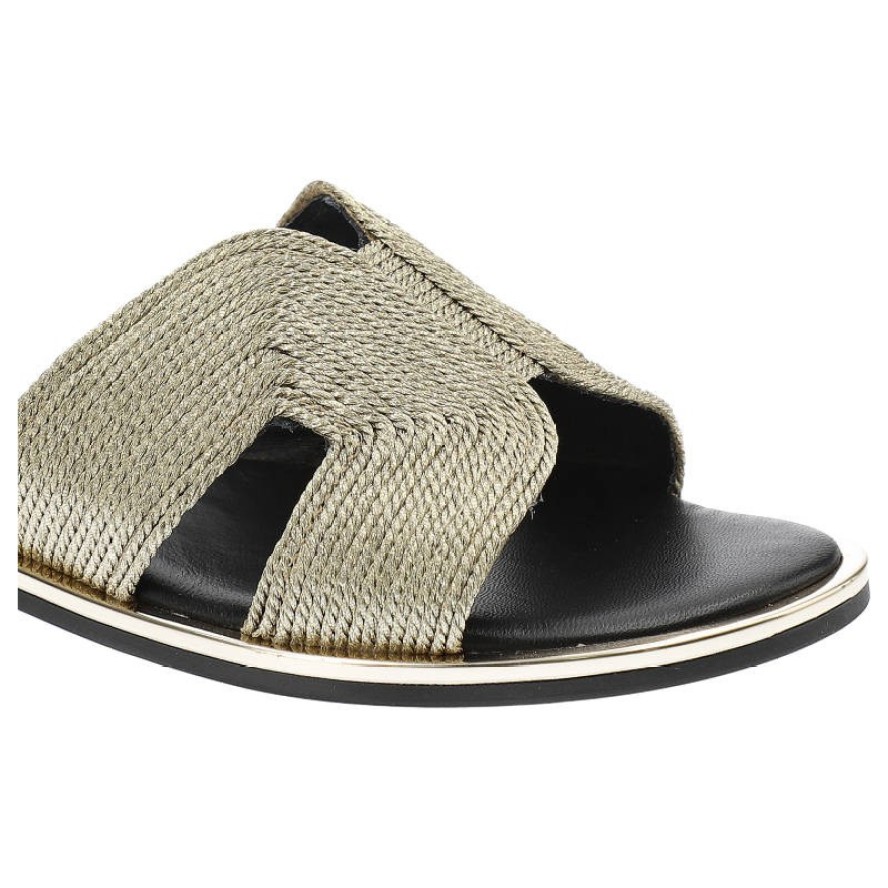 Złote Klapki Venezia Wygodne Buty Damskie