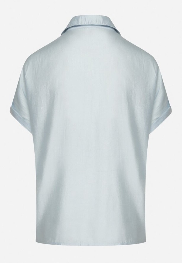 Jasnoniebieska Koszula w Kwiatowy Wzór Zivale