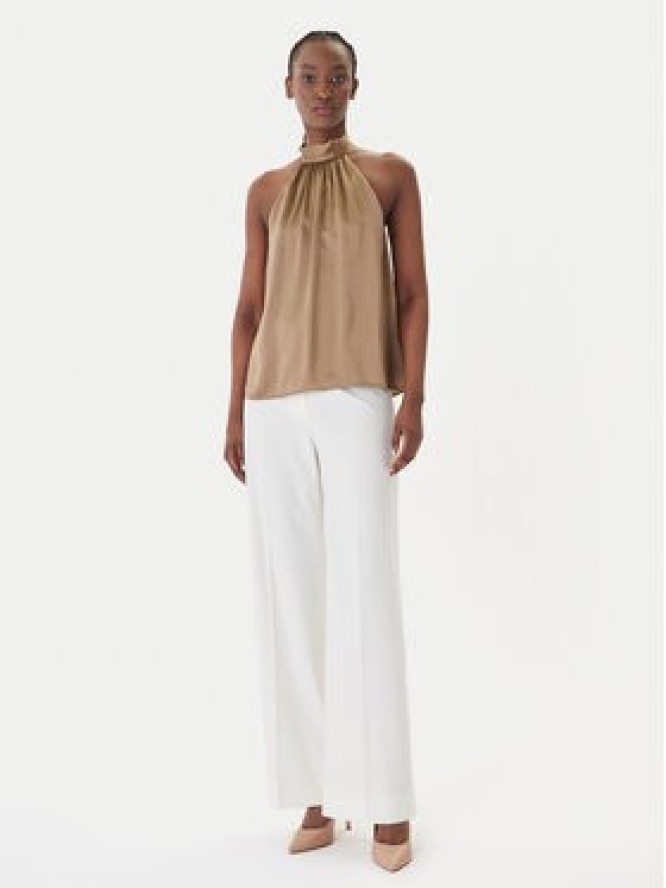 HUGO Spodnie materiałowe Huzili 50558131 Écru Wide Leg