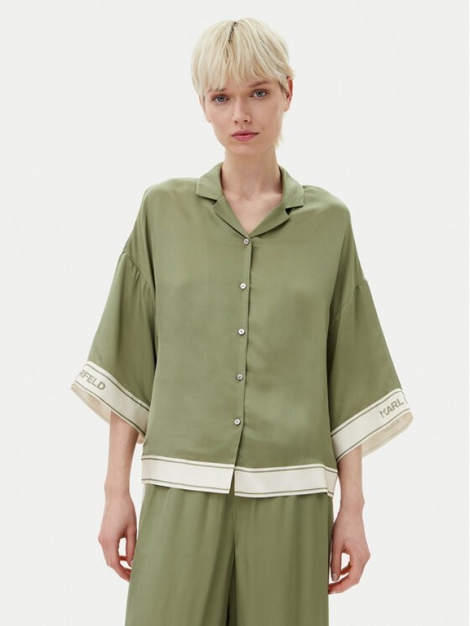 KARL LAGERFELD Koszula A2W11037 Zielony Relaxed Fit