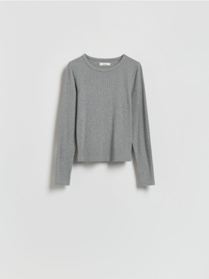 Longsleeve z modalem - jasnoszary