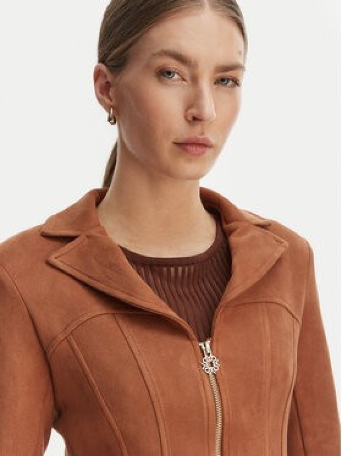 Rinascimento Kurtka z imitacji skóry CFC0127914003 Brązowy Slim Fit