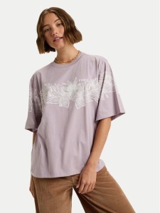 Roxy T-Shirt Hangloose Placed ERJZT06019 Fioletowy Oversize