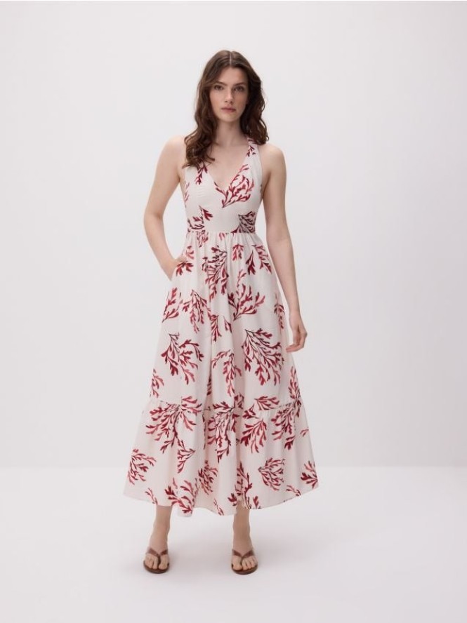 Wzorzysta sukienka maxi - wielobarwny