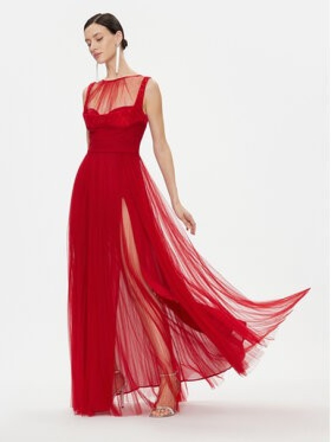Elisabetta Franchi Sukienka wieczorowa AB-400-36E2-V890 Czerwony Regular Fit