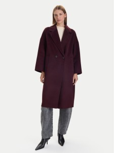 ViCOLO Płaszcz wełniany TF0003 Bordowy Regular Fit