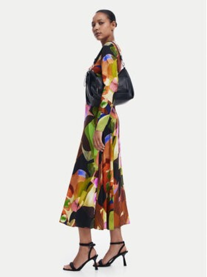 Desigual Sukienka codzienna Petals Lacroix 24WWVW18 Kolorowy Regular Fit