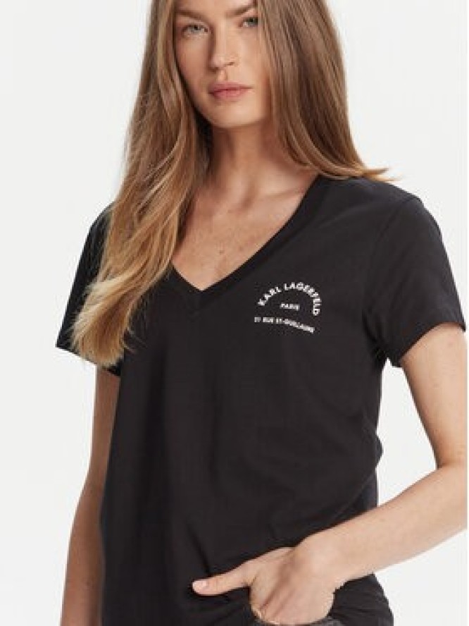 KARL LAGERFELD T-Shirt A3W17104 Czarny Regular Fit
