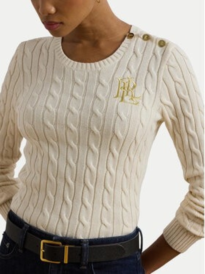 Lauren Ralph Lauren Sweter 200932223002 Écru Slim Fit