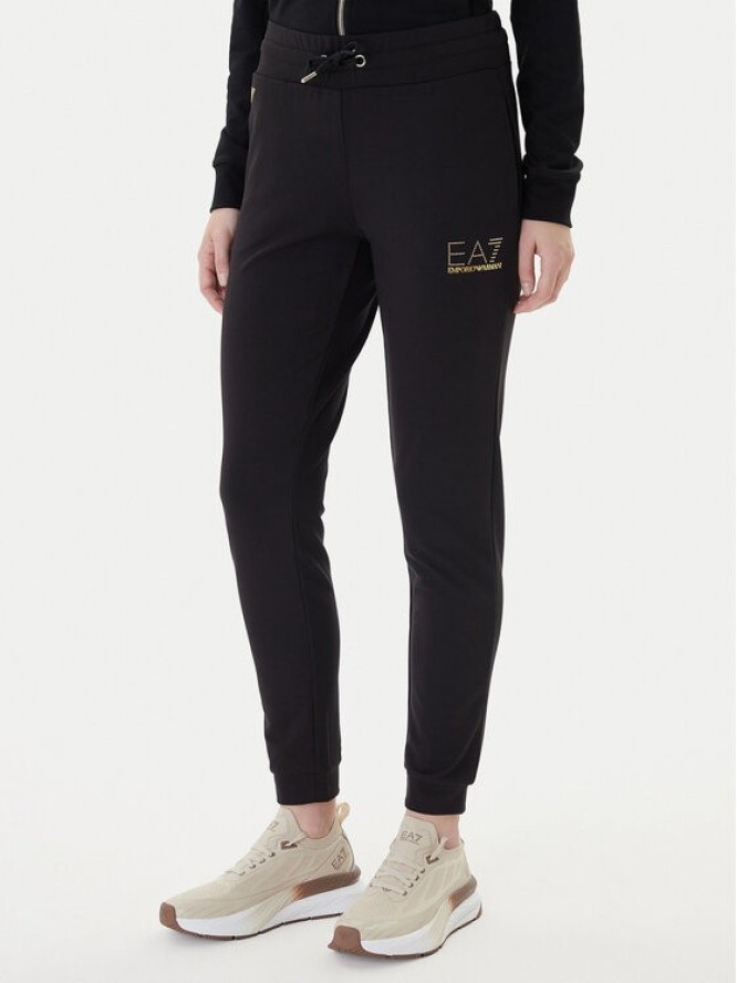 EA7 Emporio Armani Spodnie dresowe 8NTP66 TJ9RZ 1200 Czarny Regular Fit